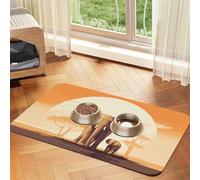 WZYCWB 30x45cm Walking Elephants Printed Pet Absorbent Placemats - Non-Slip Food Mats for Dogs and Cats Food Bowls and Water Placemats