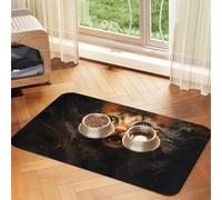 WZYCWB 30x45cm Watercolor cat Head Printed Pet Absorbent Placemats - Non-Slip Food Mats for Dogs and Cats Food Bowls and Water Placemats