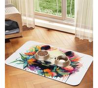 WZYCWB 30x45cm Watercolor Panda Printed Pet Absorbent Placemats - Non-Slip Food Mats for Dogs and Cats Food Bowls and Water Placemats