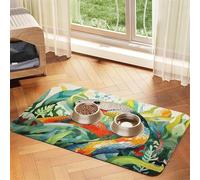 WZYCWB 30x45cm Watercolor Snake Printed Pet Absorbent Placemats - Non-Slip Food Mats for Dogs and Cats Food Bowls and Water Placemats