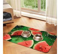 WZYCWB 30x45cm Watermelon Cut into Cubes Printed Pet Absorbent Placemats - Non-Slip Food Mats for Dogs and Cats Food Bowls and Water Placemats