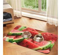 WZYCWB 30x45cm Watermelon with Drops Printed Pet Absorbent Placemats - Non-Slip Food Mats for Dogs and Cats Food Bowls and Water Placemats