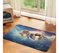 WZYCWB 30x45cm Whale Sky Painting Printed Pet Absorbent Placemats - Non-Slip Food Mats for Dogs and Cats Food Bowls and Water Placemats