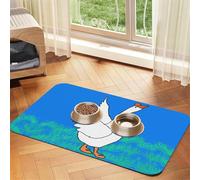 WZYCWB 30x45cm White Goose Spread its Wings Patterned pet placemat Food mat - for cat and Dog Food Bowl mats, Foldable and Easy to Store