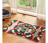 WZYCWB 30x45cm Woolen Fabric Pattern Patterned pet placemat Food mat - for cat and Dog Food Bowl mats, Foldable and Easy to Store