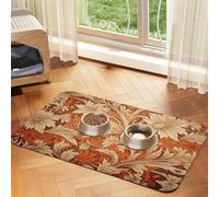 WZYCWB 30x45cm Yellow Leaf Printed Pet Absorbent Placemats - Non-Slip Food Mats for Dogs and Cats Food Bowls and Water Placemats