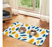 WZYCWB 30x45cm Yellow Mango Pattern Printed Pet Absorbent Placemats - Non-Slip Food Mats for Dogs and Cats Food Bowls and Water Placemats