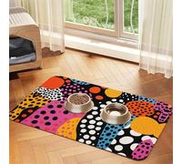 WZYCWB 30x45cm Zebra Polka Dot Printed Pet Absorbent Placemats - Non-Slip Food Mats for Dogs and Cats Food Bowls and Water Placemats