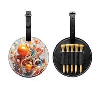 WZYCWB 3D Colorful Swirls and Balls Special Printed Golf tee Storage Bag - Portable Hanging Buckle Design