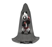 WZYCWB 3D Panda Kung Fu Printed Medium Hooded Cape, Holiday Party Costume, Carnival Party Prop, Sizes S/M/L