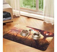 WZYCWB 40x60cm African Savannah Giraffe Calf Patterned pet placemat Food mat - for cat and Dog Food Bowl mats, Foldable and Easy to Store