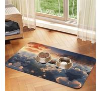 WZYCWB 40x60cm Airplanes are Soaring Printed Pet Absorbent Placemats - Non-Slip Food Mats for Dogs and Cats Food Bowls and Water Placemats