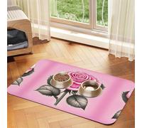 WZYCWB 40x60cm Beautiful Pink Roses Patterned pet placemat Food mat - for cat and Dog Food Bowl mats, Foldable and Easy to Store