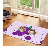 WZYCWB 40x60cm Cartoon Grapes Patterned pet placemat Food mat - for cat and Dog Food Bowl mats, Foldable and Easy to Store