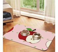 WZYCWB 40x60cm Cartoon Red Fruit Patterned pet placemat Food mat - for cat and Dog Food Bowl mats, Foldable and Easy to Store