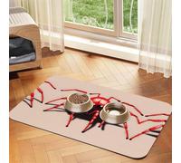 WZYCWB 40x60cm Cute Little red Spider Patterned pet placemat Food mat - for cat and Dog Food Bowl mats, Foldable and Easy to Store