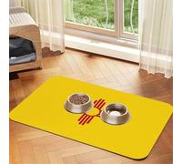 WZYCWB 40x60cm Flag of New Mexico Printed Pet Absorbent Placemats - Non-Slip Food Mats for Dogs and Cats Food Bowls and Water Placemats