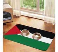 WZYCWB 40x60cm Flag of The State of Palestine Patterned pet placemat Food mat - for cat and Dog Food Bowl mats, Foldable and Easy to Store