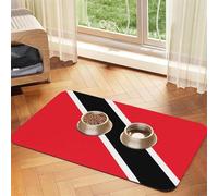 WZYCWB 40x60cm Flag of Trinidad and Tobago Printed Pet Absorbent Placemats - Non-Slip Food Mats for Dogs and Cats Food Bowls and Water Placemats