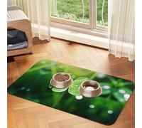 WZYCWB 40x60cm Four-Leaf Clover Patterned pet placemat Food mat - for cat and Dog Food Bowl mats, Foldable and Easy to Store