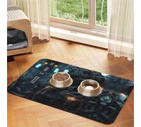 WZYCWB 40x60cm Future Robot Printed Pet Absorbent Placemats - Non-Slip Food Mats for Dogs and Cats Food Bowls and Water Placemats