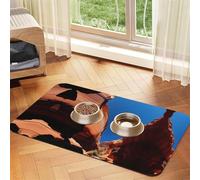 WZYCWB 40x60cm Gorge Scenery Patterned pet placemat Food mat - for cat and Dog Food Bowl mats, Foldable and Easy to Store