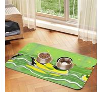 WZYCWB 40x60cm Green Duck Patterned pet placemat Food mat - for cat and Dog Food Bowl mats, Foldable and Easy to Store