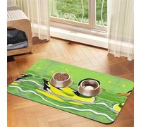 WZYCWB 40x60cm Green Duck Printed Pet Absorbent Placemats - Non-Slip Food Mats for Dogs and Cats Food Bowls and Water Placemats