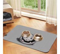 WZYCWB 40x60cm Grey Rat Patterned pet placemat Food mat - for cat and Dog Food Bowl mats, Foldable and Easy to Store