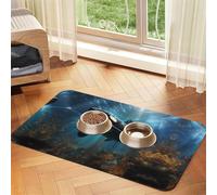WZYCWB 40x60cm Huge Killer Whales Printed Pet Absorbent Placemats - Non-Slip Food Mats for Dogs and Cats Food Bowls and Water Placemats