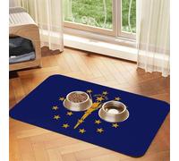 WZYCWB 40x60cm Indiana State Flag Patterned pet placemat Food mat - for cat and Dog Food Bowl mats, Foldable and Easy to Store