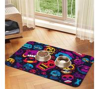 WZYCWB 40x60cm Laugh heartily Patterned pet placemat Food mat - for cat and Dog Food Bowl mats, Foldable and Easy to Store
