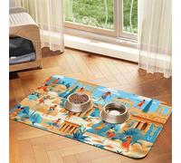 WZYCWB 40x60cm Life of The Ancients Patterned pet placemat Food mat - for cat and Dog Food Bowl mats, Foldable and Easy to Store