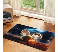 WZYCWB 40x60cm Lightning Tennis Patterned pet placemat Food mat - for cat and Dog Food Bowl mats, Foldable and Easy to Store