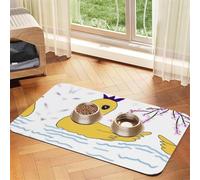 WZYCWB 40x60cm Little Yellow Duck Patterned pet placemat Food mat - for cat and Dog Food Bowl mats, Foldable and Easy to Store