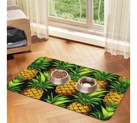 WZYCWB 40x60cm Lots of Pineapple Patterned pet placemat Food mat - for cat and Dog Food Bowl mats, Foldable and Easy to Store