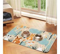 WZYCWB 40x60cm Lots of Rabbits Patterned pet placemat Food mat - for cat and Dog Food Bowl mats, Foldable and Easy to Store