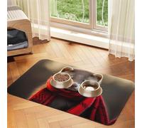 WZYCWB 40x60cm Lovely Ferret Patterned pet placemat Food mat - for cat and Dog Food Bowl mats, Foldable and Easy to Store