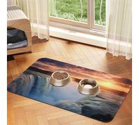WZYCWB 40x60cm Magnificent Waterfalls Patterned pet placemat Food mat - for cat and Dog Food Bowl mats, Foldable and Easy to Store