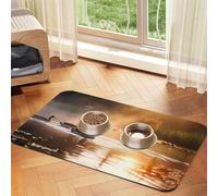 WZYCWB 40x60cm Mallard Ducks at Sunset Printed Pet Absorbent Placemats - Non-Slip Food Mats for Dogs and Cats Food Bowls and Water Placemats