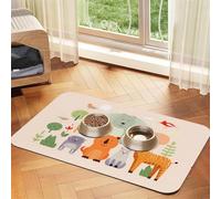 WZYCWB 40x60cm Many Cute Cartoon Animals Patterned pet placemat Food mat - for cat and Dog Food Bowl mats, Foldable and Easy to Store