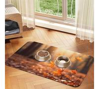 WZYCWB 40x60cm Maple Leaf in The Sun Printed Pet Absorbent Placemats - Non-Slip Food Mats for Dogs and Cats Food Bowls and Water Placemats