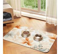 WZYCWB 40x60cm Maple Leaf Print Patterned pet placemat Food mat - for cat and Dog Food Bowl mats, Foldable and Easy to Store