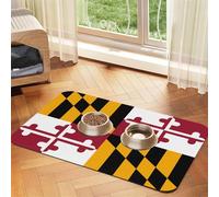 WZYCWB 40x60cm Maryland State Flag Printed Pet Absorbent Placemats - Non-Slip Food Mats for Dogs and Cats Food Bowls and Water Placemats
