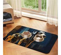 WZYCWB 40x60cm Mechanical Dogs Patterned pet placemat Food mat - for cat and Dog Food Bowl mats, Foldable and Easy to Store