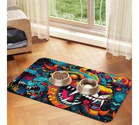 WZYCWB 40x60cm Monsters Patterned pet placemat Food mat - for cat and Dog Food Bowl mats, Foldable and Easy to Store