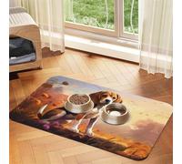 WZYCWB 40x60cm Nerdy Beagle Patterned pet placemat Food mat - for cat and Dog Food Bowl mats, Foldable and Easy to Store