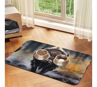 WZYCWB 40x60cm North American Bison Patterned pet placemat Food mat - for cat and Dog Food Bowl mats, Foldable and Easy to Store