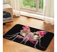 WZYCWB 40x60cm Orchid Praying Mantis Patterned pet placemat Food mat - for cat and Dog Food Bowl mats, Foldable and Easy to Store