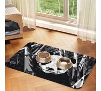WZYCWB 40x60cm Panda Black and White Drawing Patterned pet placemat Food mat - for cat and Dog Food Bowl mats, Foldable and Easy to Store